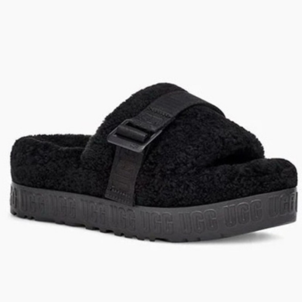 UGG Fluffita Shearling Slide Black 10